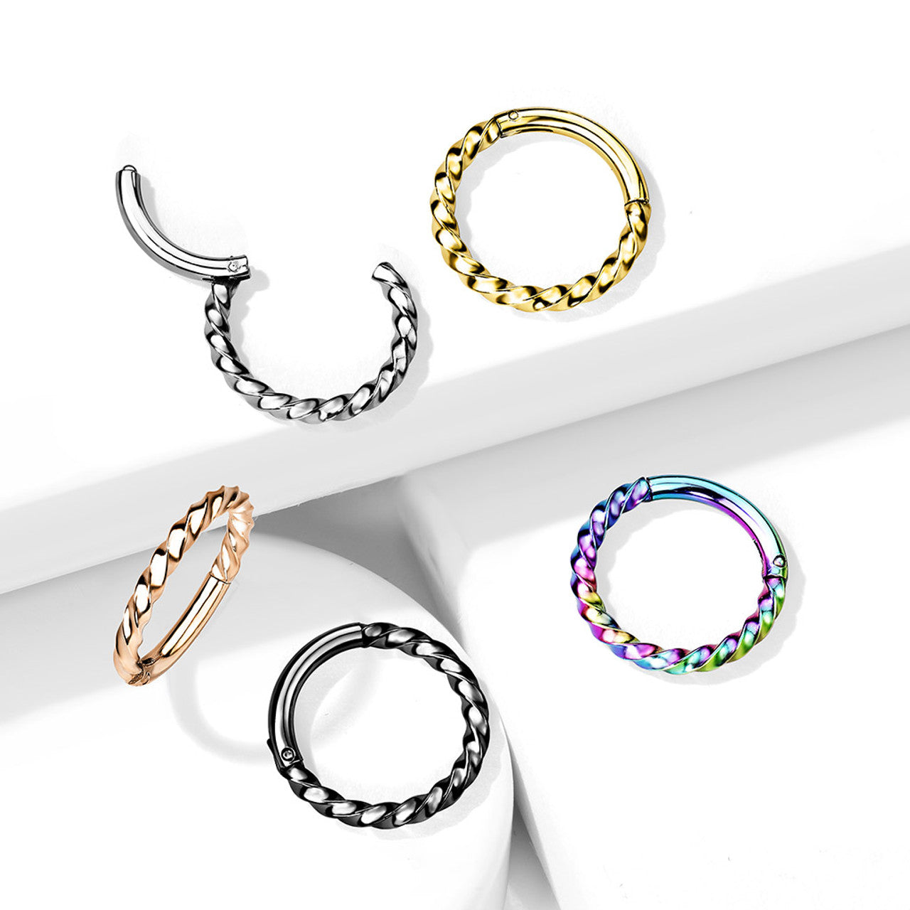 Twisted Hinged Hoop Earrings
