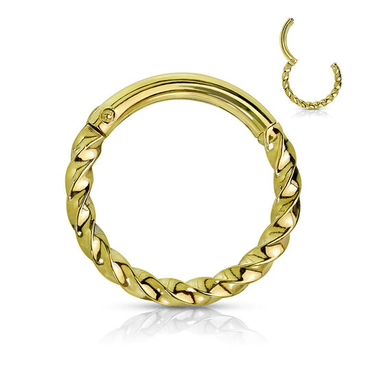 Twisted Hinged Hoop Earrings
