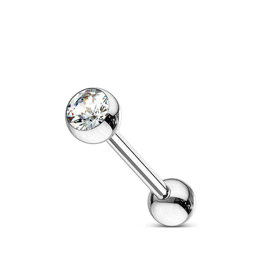 Titanium Internally Threaded Jeweled Barbell