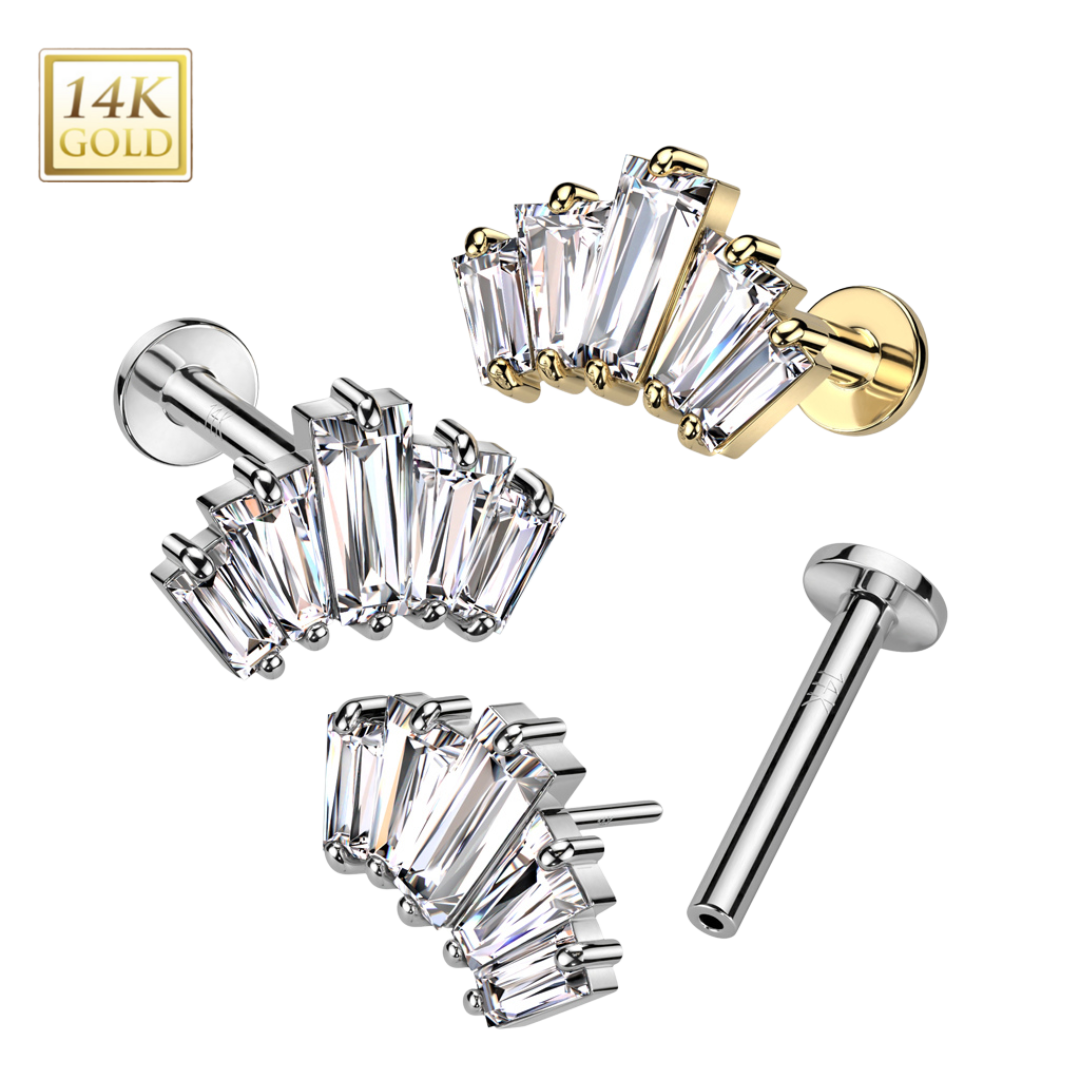 Isolde 5 Baguette Stud Earrings