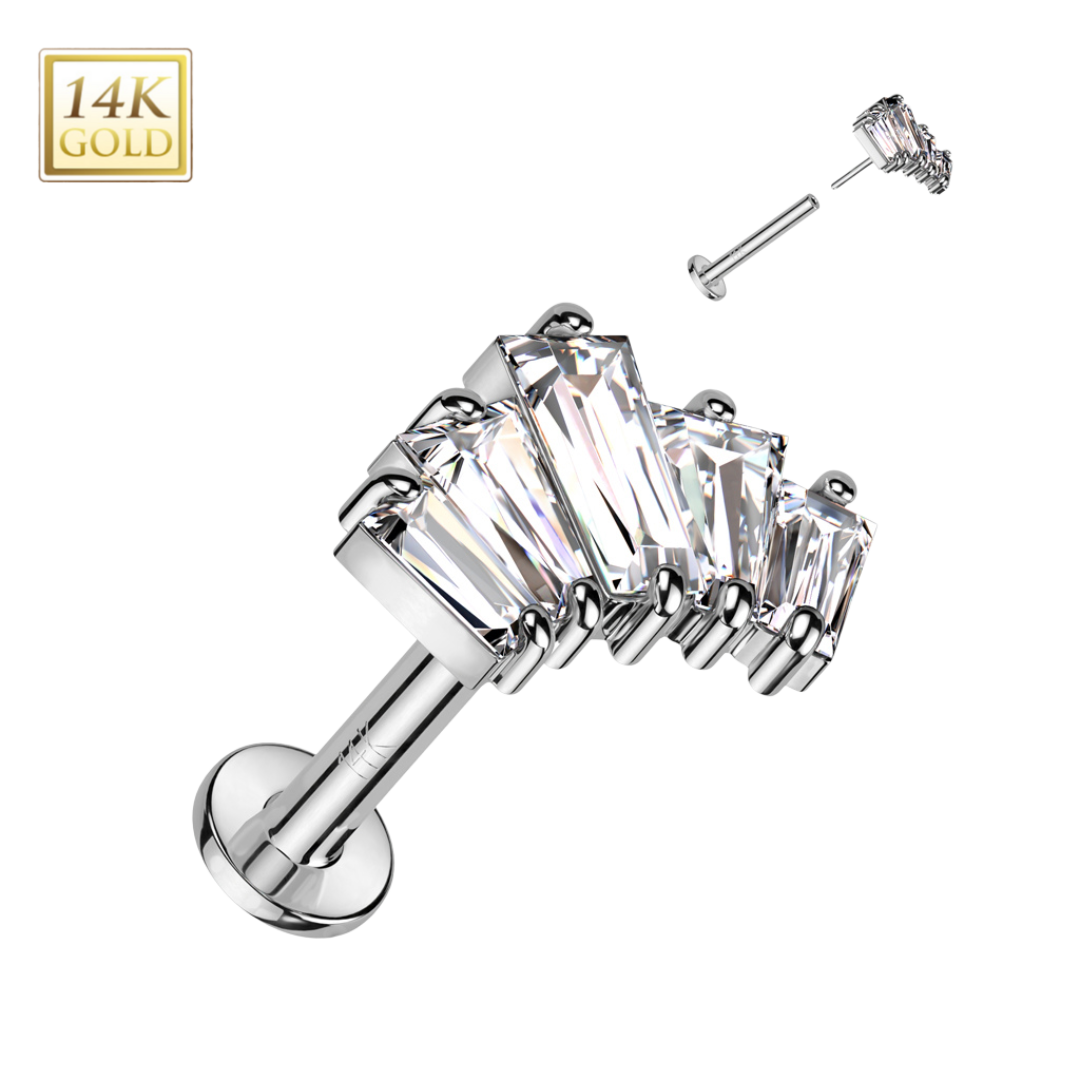 Isolde 5 Baguette Stud Earrings