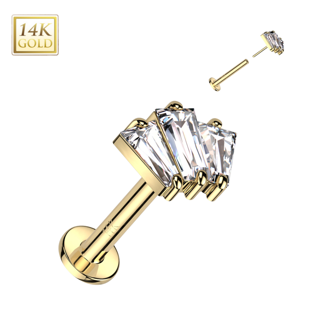 Isolde 3 Baguette Stud Earrings
