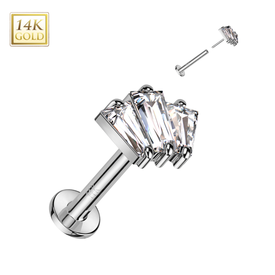 Isolde 3 Baguette Stud Earrings
