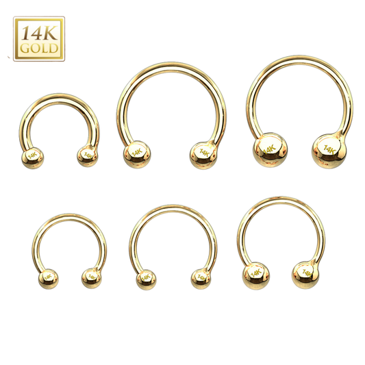 14k Gold Ball Ends Horseshoe