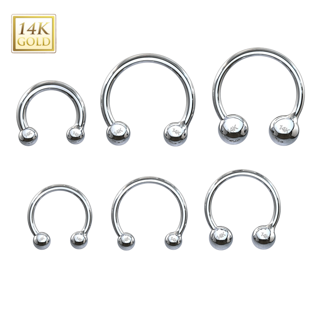 14k Gold Ball Ends Horseshoe