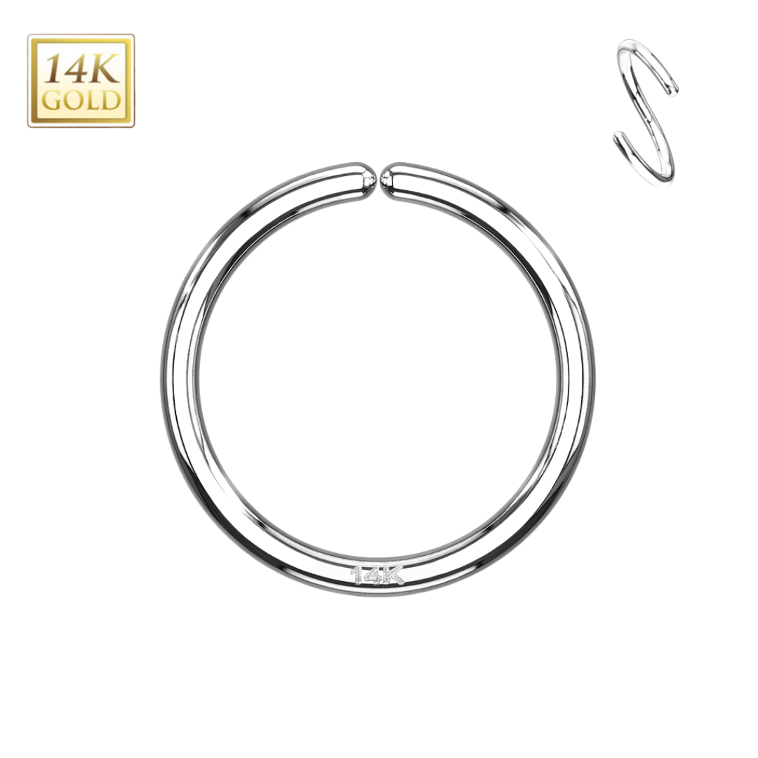 14k Gold Plain Seamless Hoop