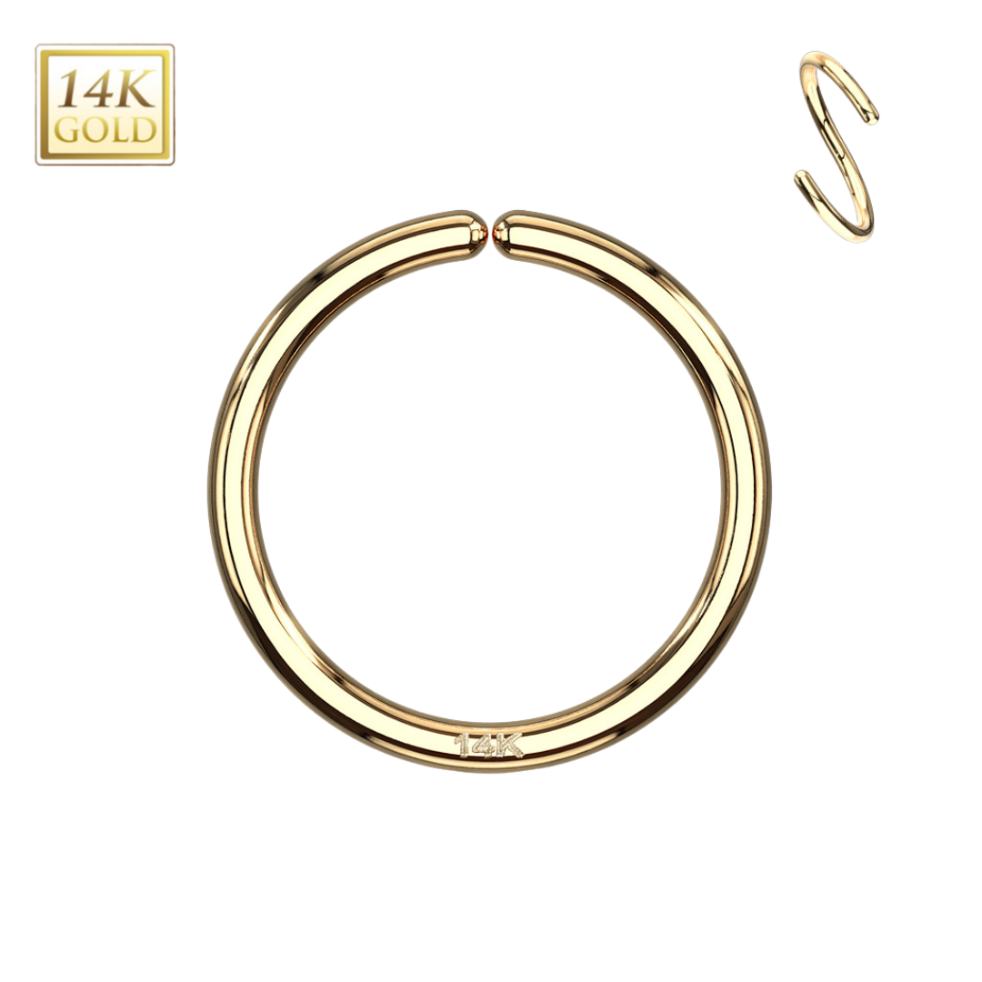 14k Gold Plain Seamless Hoop