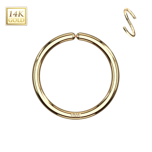 14k Gold Plain Seamless Hoop