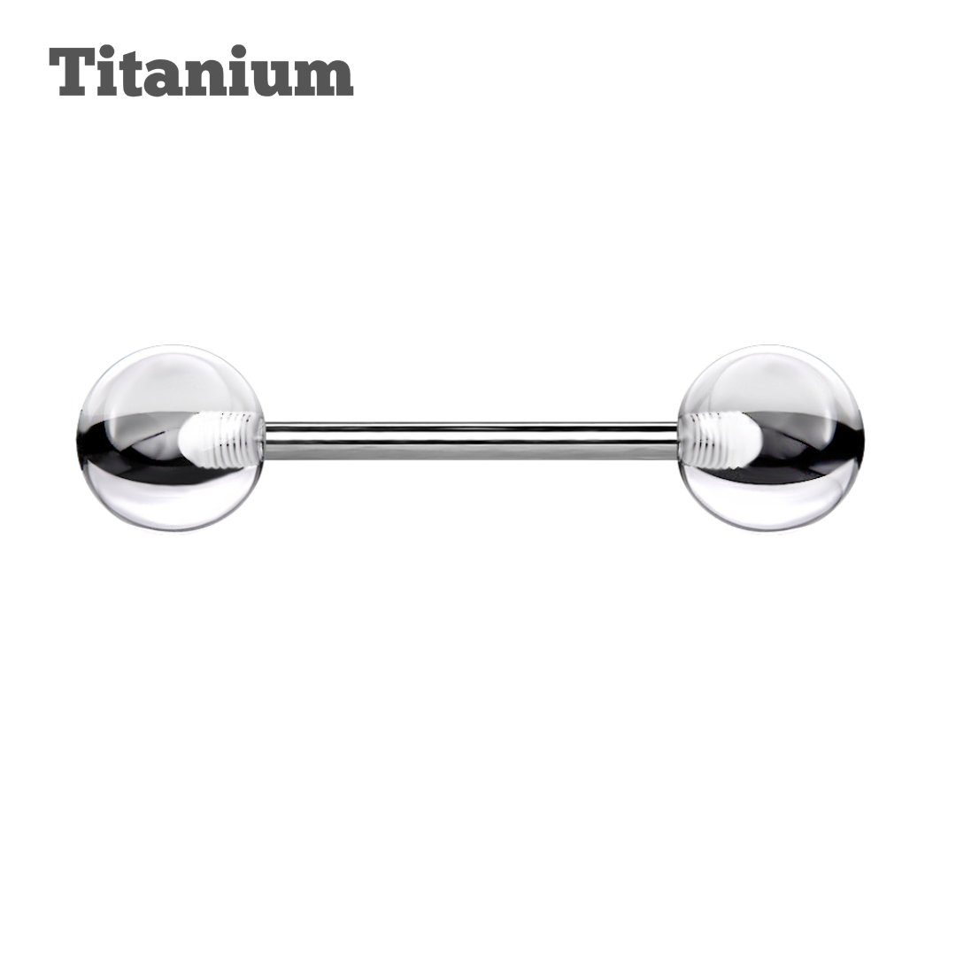 Acrylic Ball Ends Titanium Straight Barbell