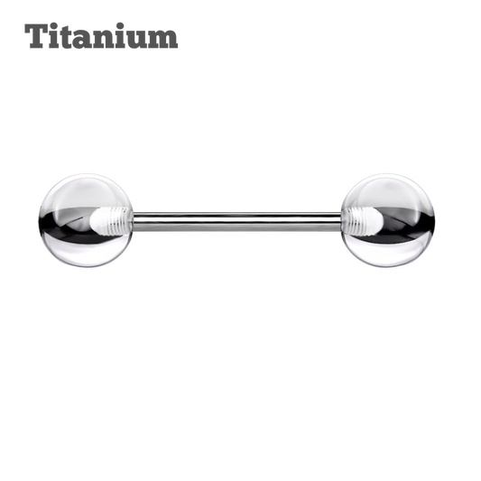 Acrylic Ball Ends Titanium Straight Barbell