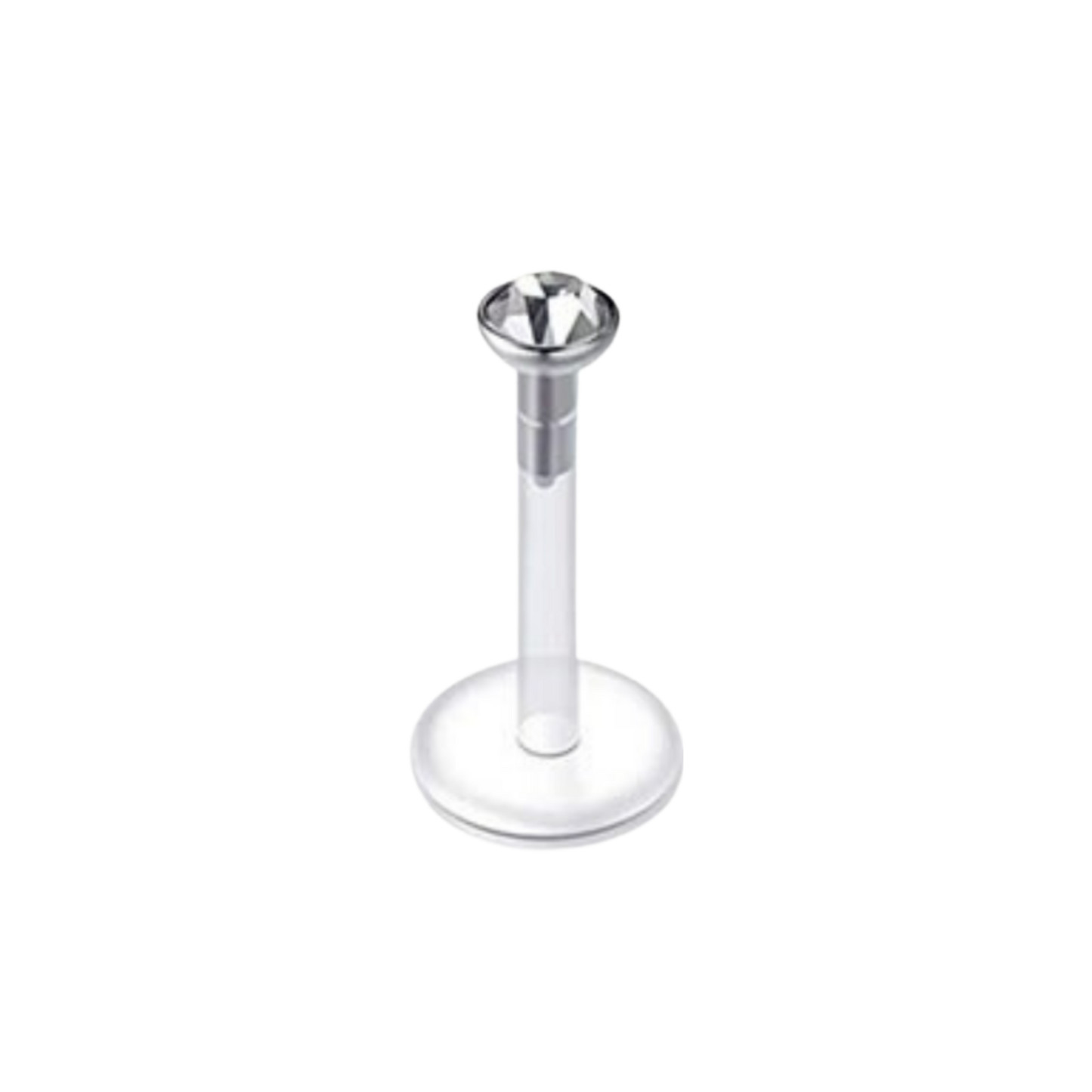 Bezeled Gem Silicon Plastic Labret