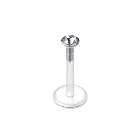 Bezeled Gem Silicon Plastic Labret