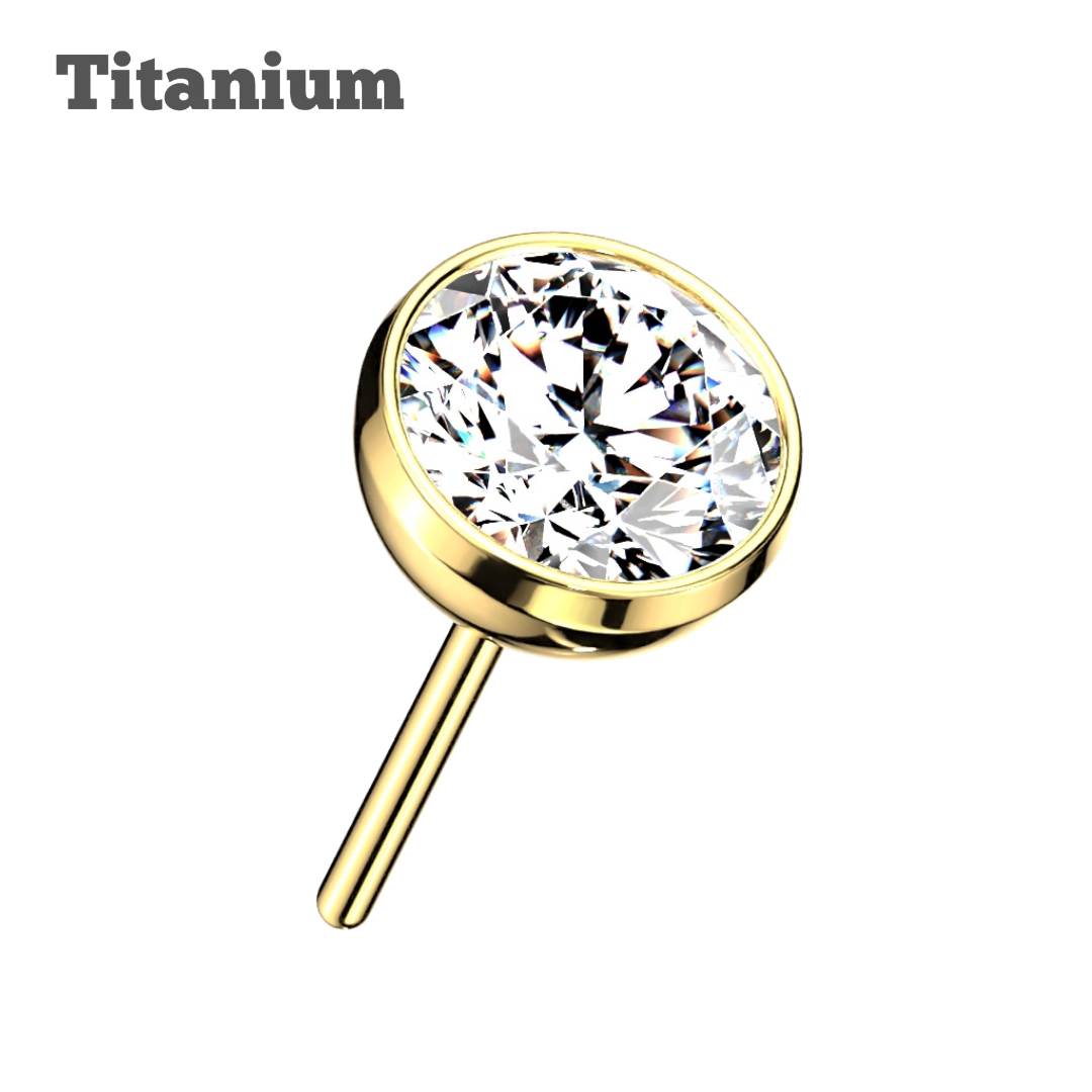 Bezeled Gem Titanium Threadless Top