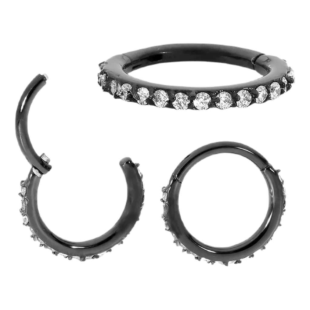 CZ Pavé Hinged Hoop