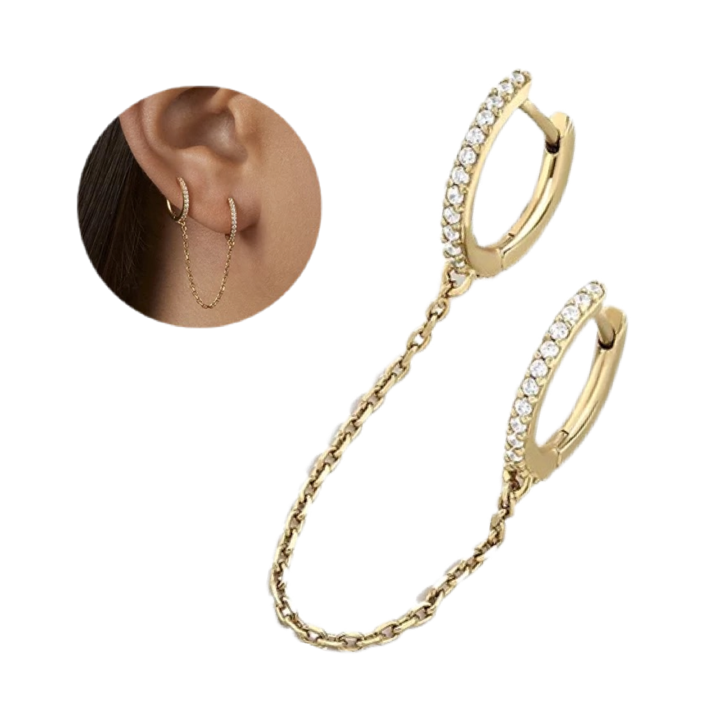 Chained Double CZ Pave Clicker