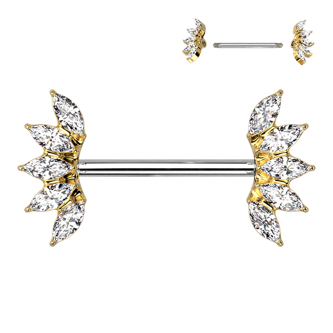 Cluster Gem Straight Barbell