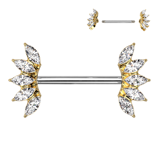 Cluster Gem Straight Barbell