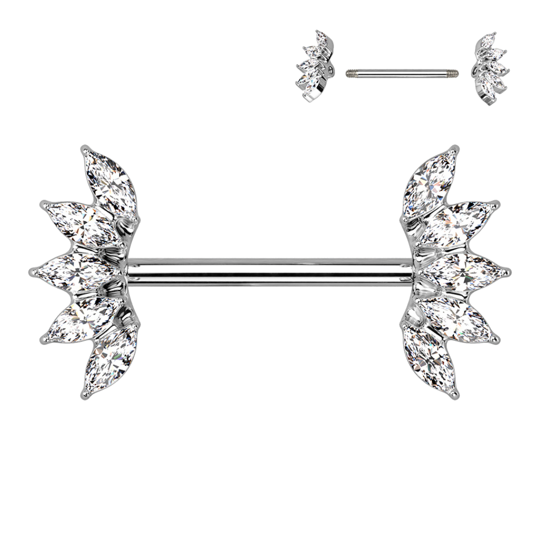 Cluster Gem Straight Barbell