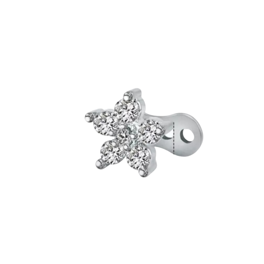Flower All CZ Dermal Anchor Top