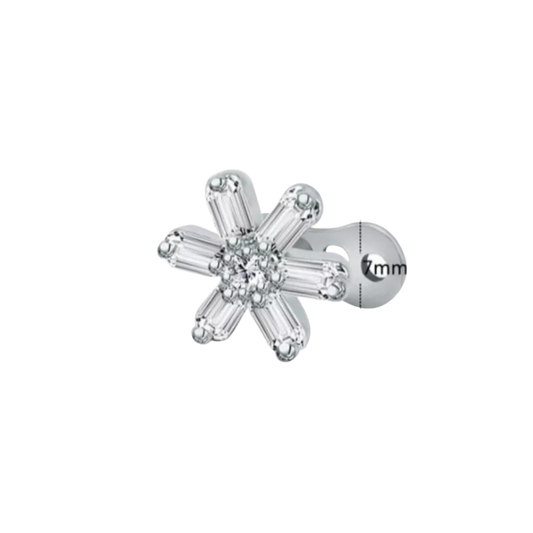 Flower Baguette Dermal Anchor Top