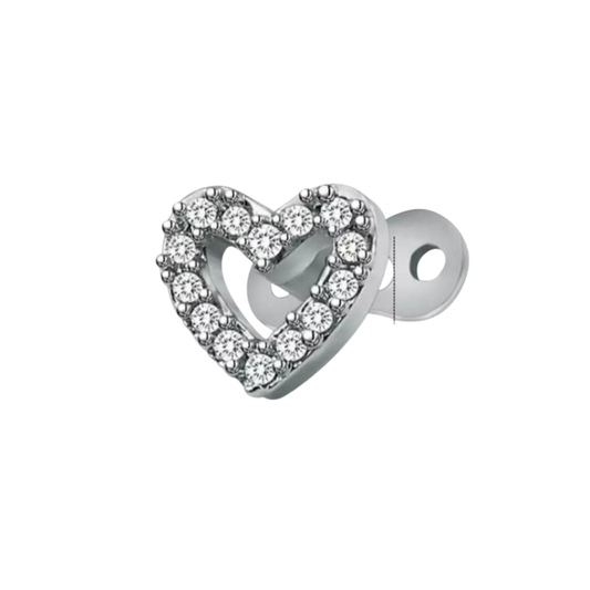 Heart CZ Dermal Anchor Top
