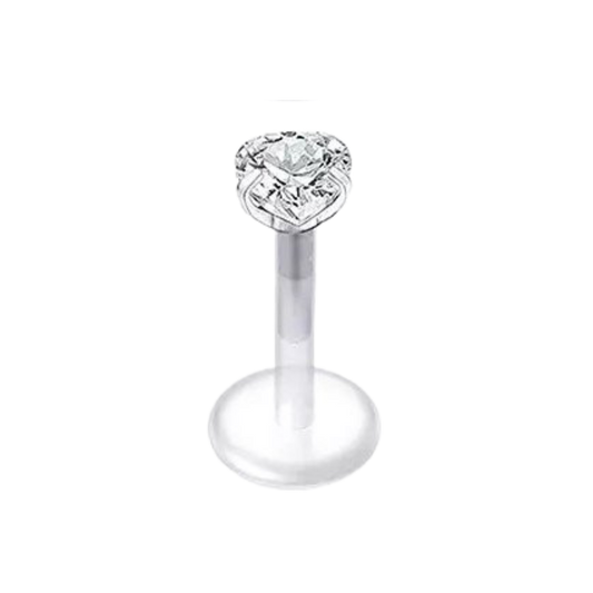 Heart Gem Silicon Plastic Labret