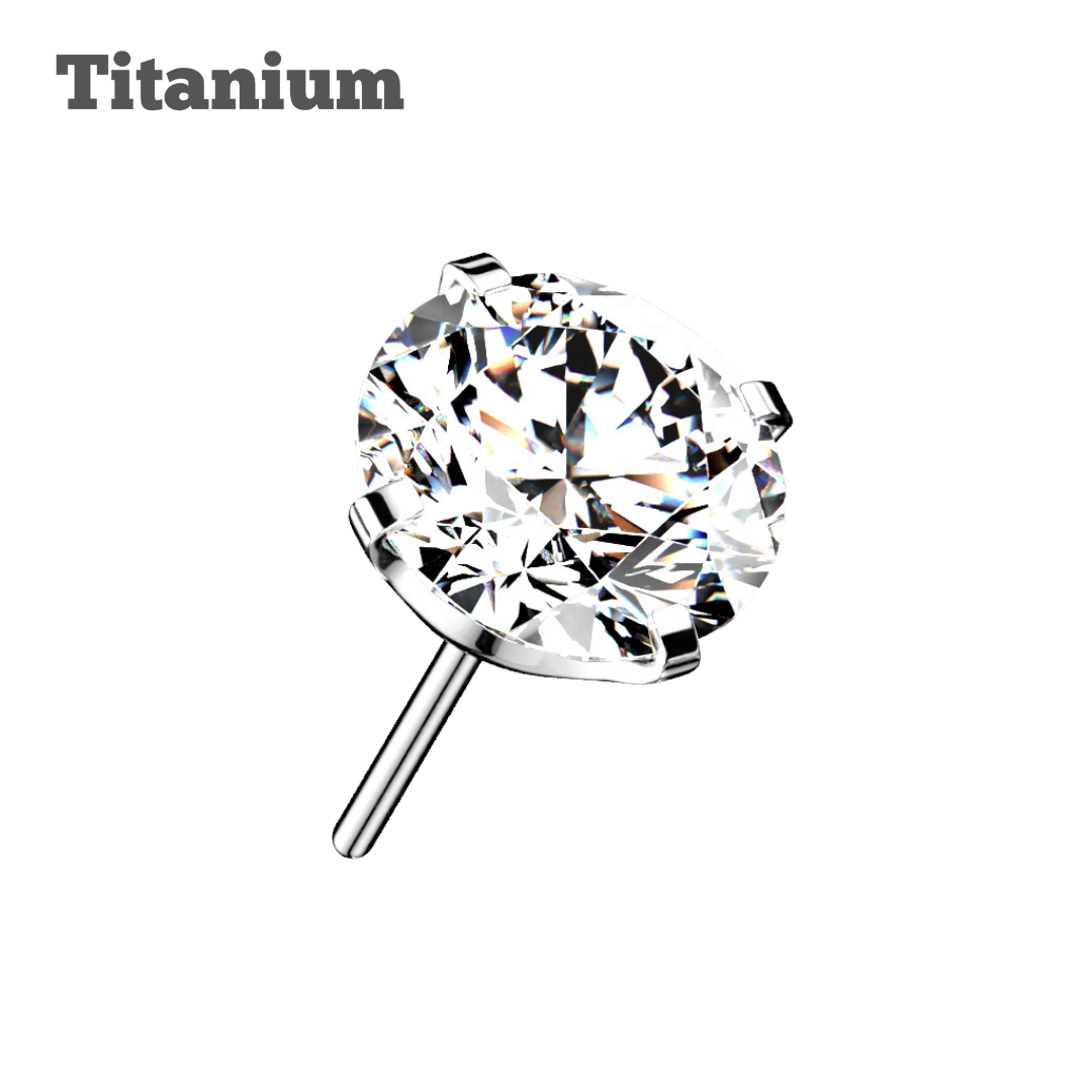 Pronged Gem Titanium Threadless Top