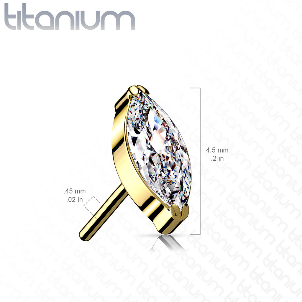 Titanium Solitaire Marquis Threadless Top