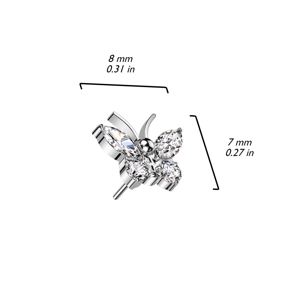 Titanium Butterfly Threadless Labret Top