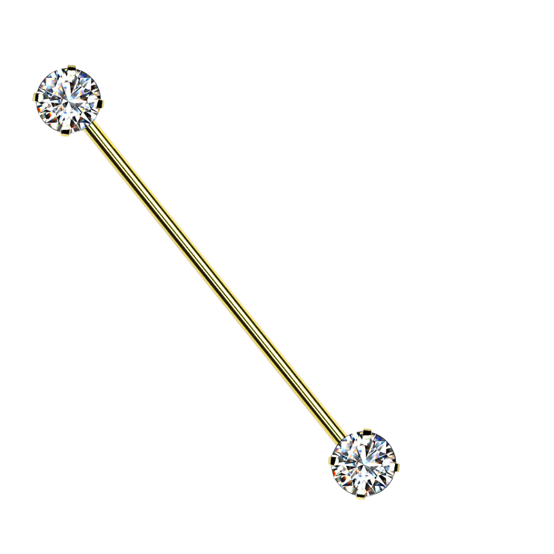 Solitaire Gem Thredless Industrial Barbell