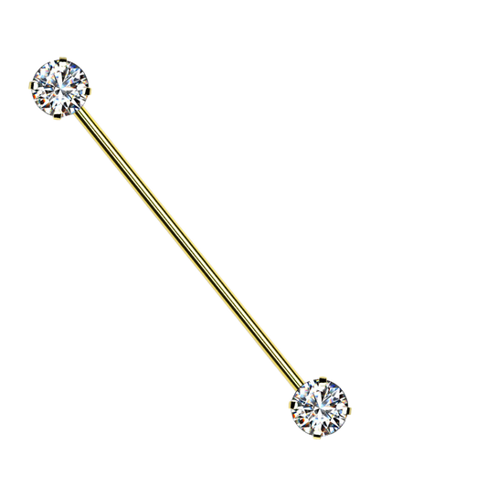 Solitaire Gem Thredless Industrial Barbell