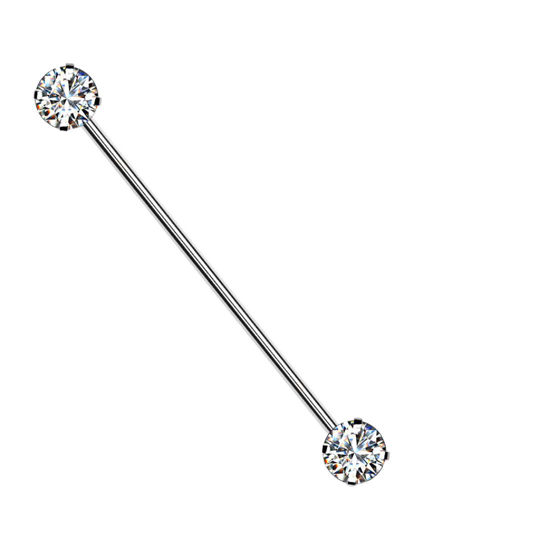 Solitaire Gem Thredless Industrial Barbell