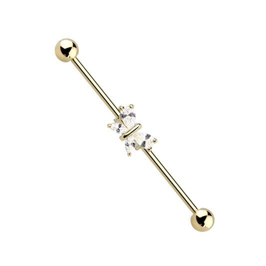 Sparkling Butterfly Industrial Barbell