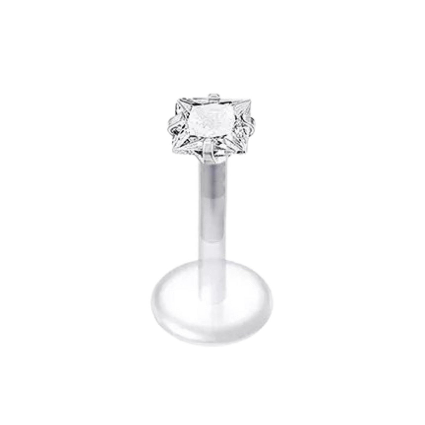 Square Gem Silicon Plastic Labret