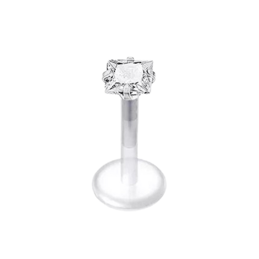 Square Gem Silicon Plastic Labret