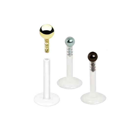 Steel Ball Top Silicon Plastic Labret