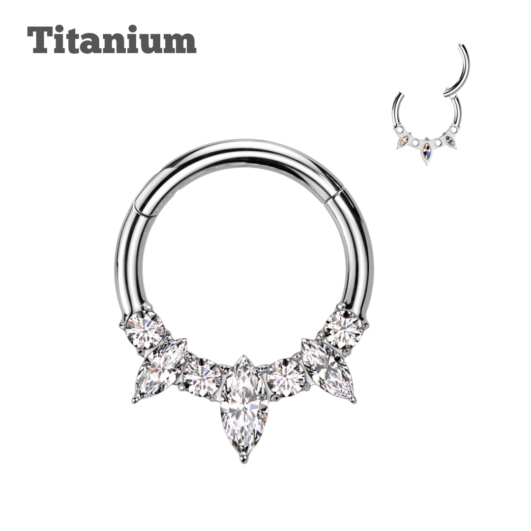Titanium Arabelle Hinged Hoop
