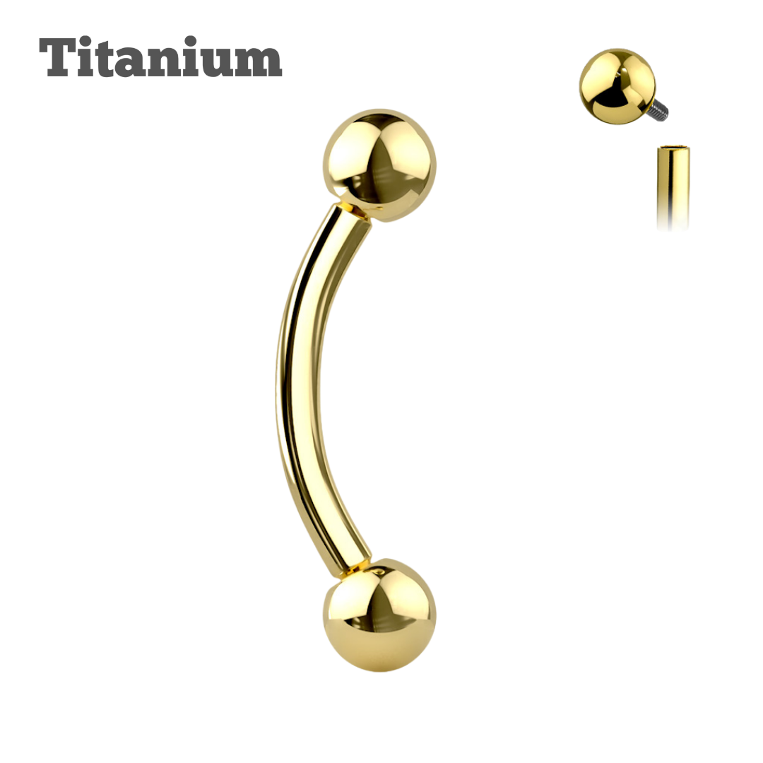 Titanium Ball Ends Internally Threaded Curved Barbell