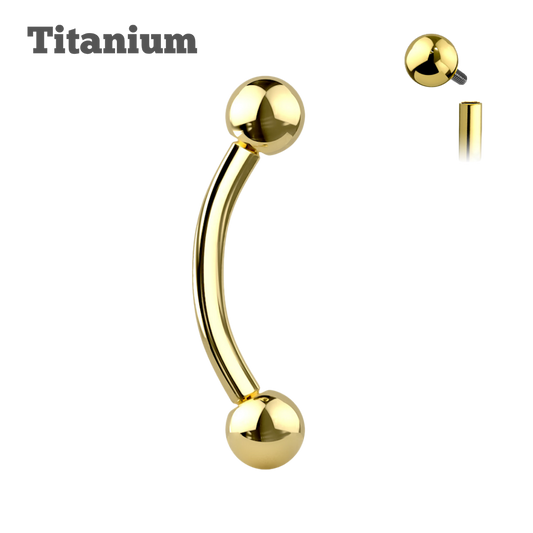Titanium Ball Ends Internally Threaded Curved Barbell