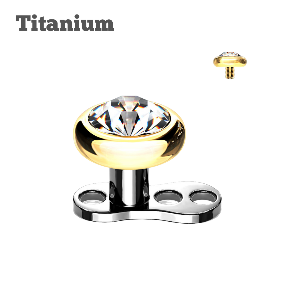 Titanium Bezeled Gem Dermal Implant Set