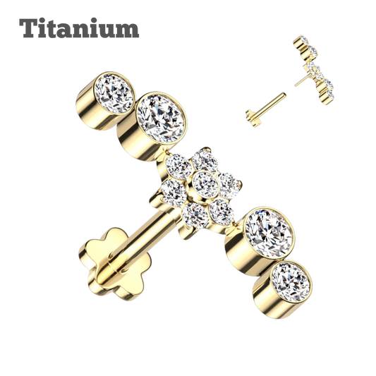 Titanium Blossoms Threadless Labret