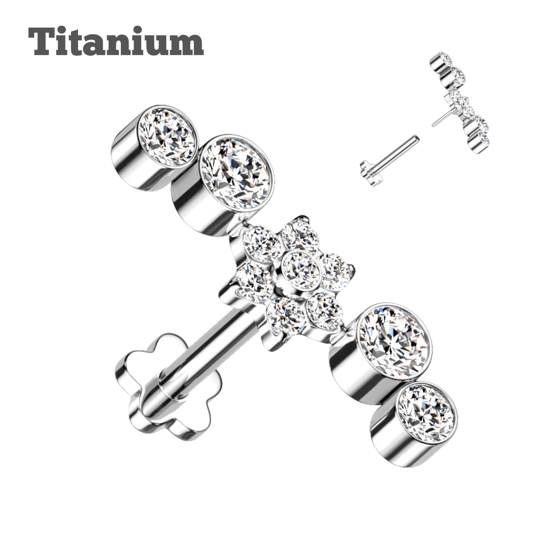 Titanium Blossoms Threadless Labret