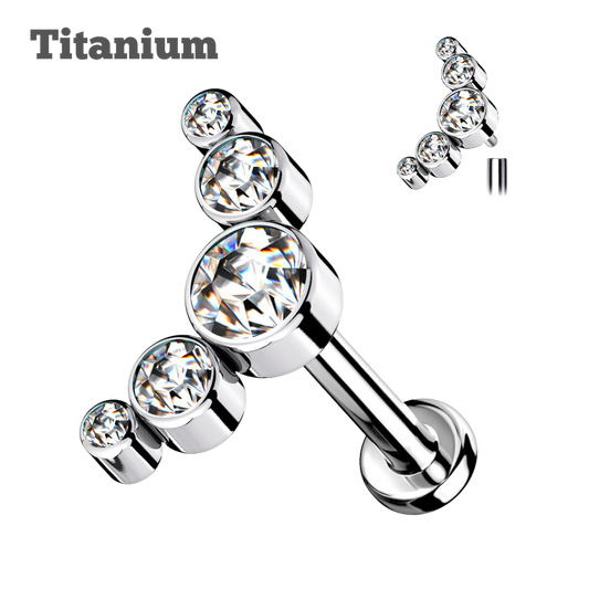 Titanium Gem Cluster Threaded Labret