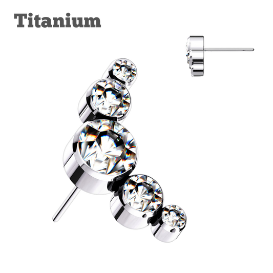 Gem Cluster Titanium Threadless Top