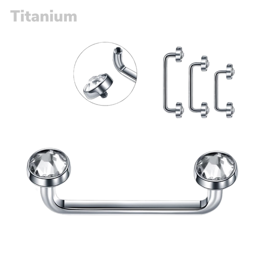 Titanium Gem Top Surface Barbell