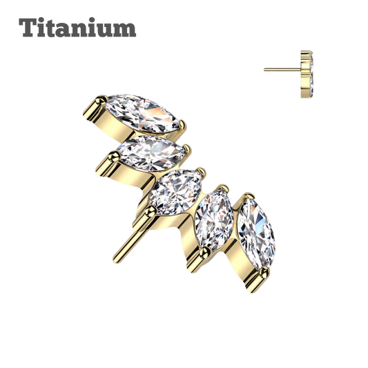 Titanium Marquise Cluster Threadless Top