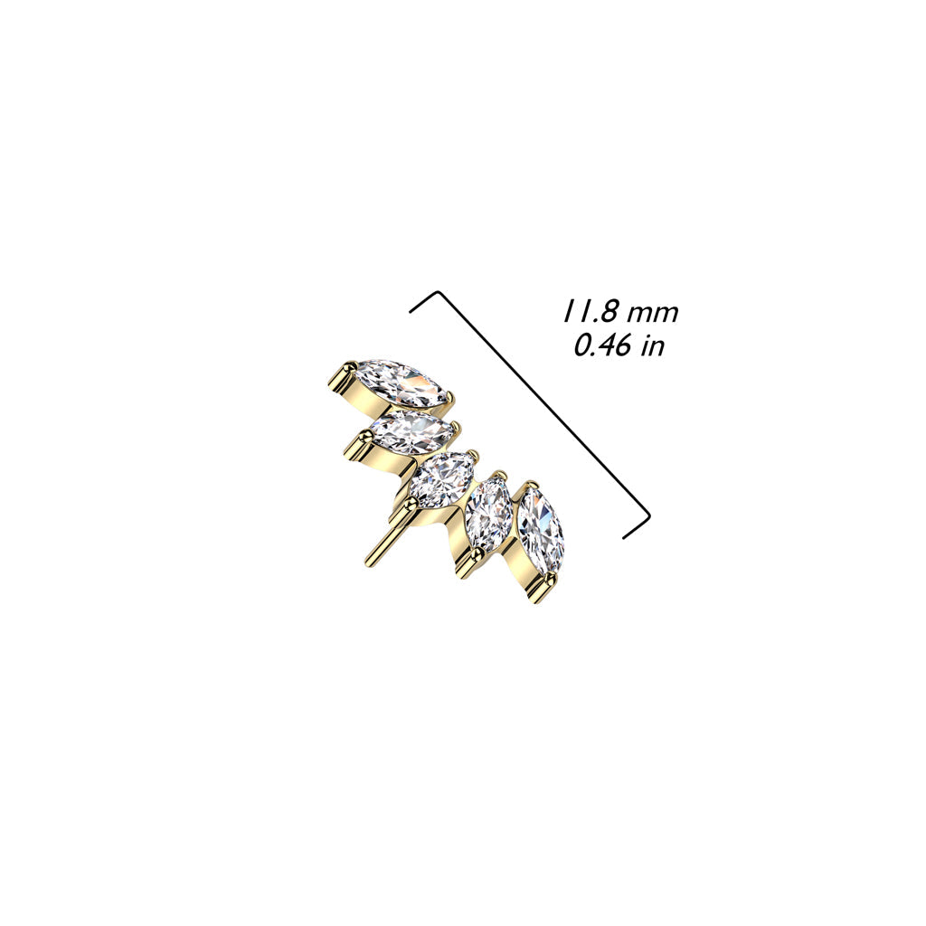 Titanium Marquise Cluster Threadless Top