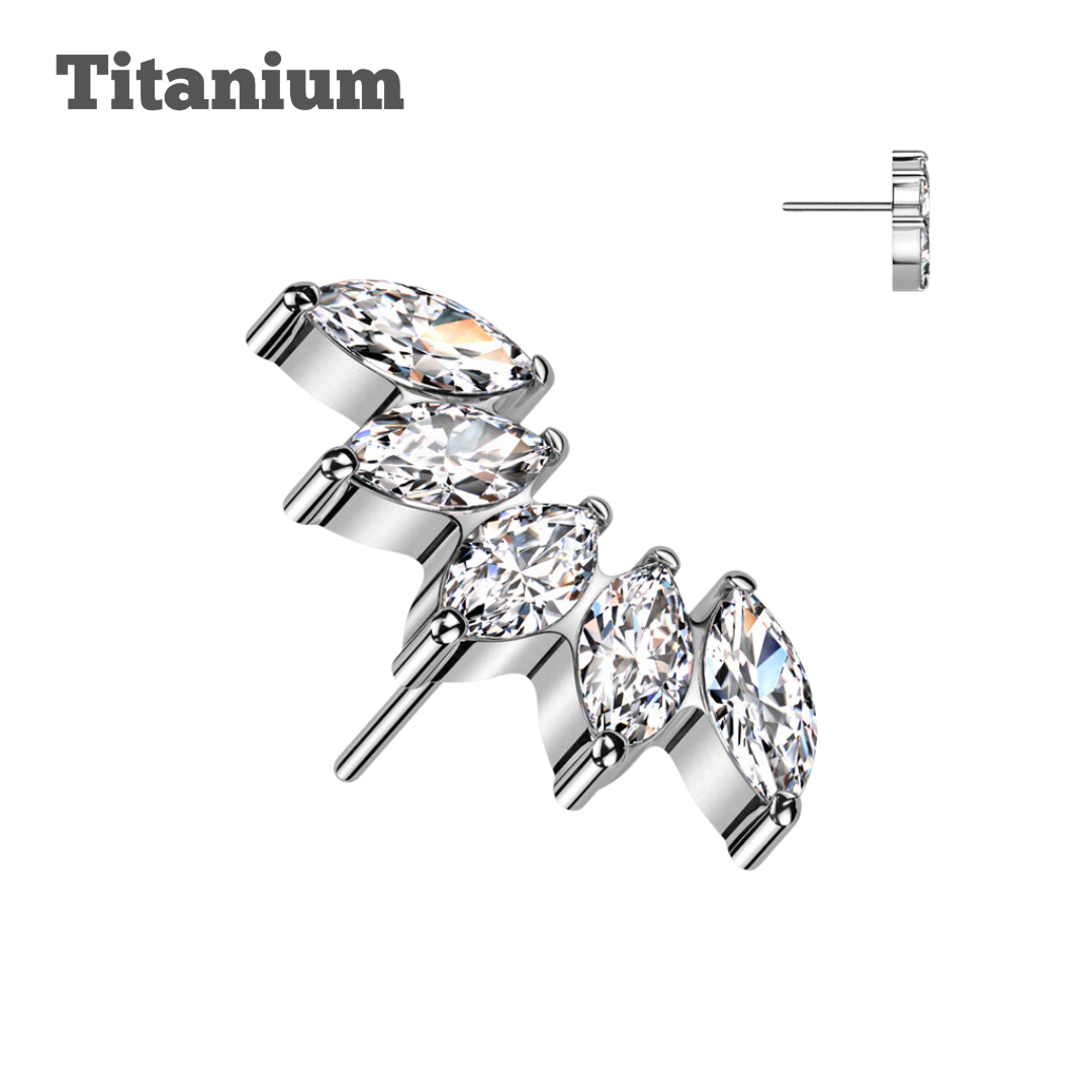Titanium Marquise Cluster Threadless Top