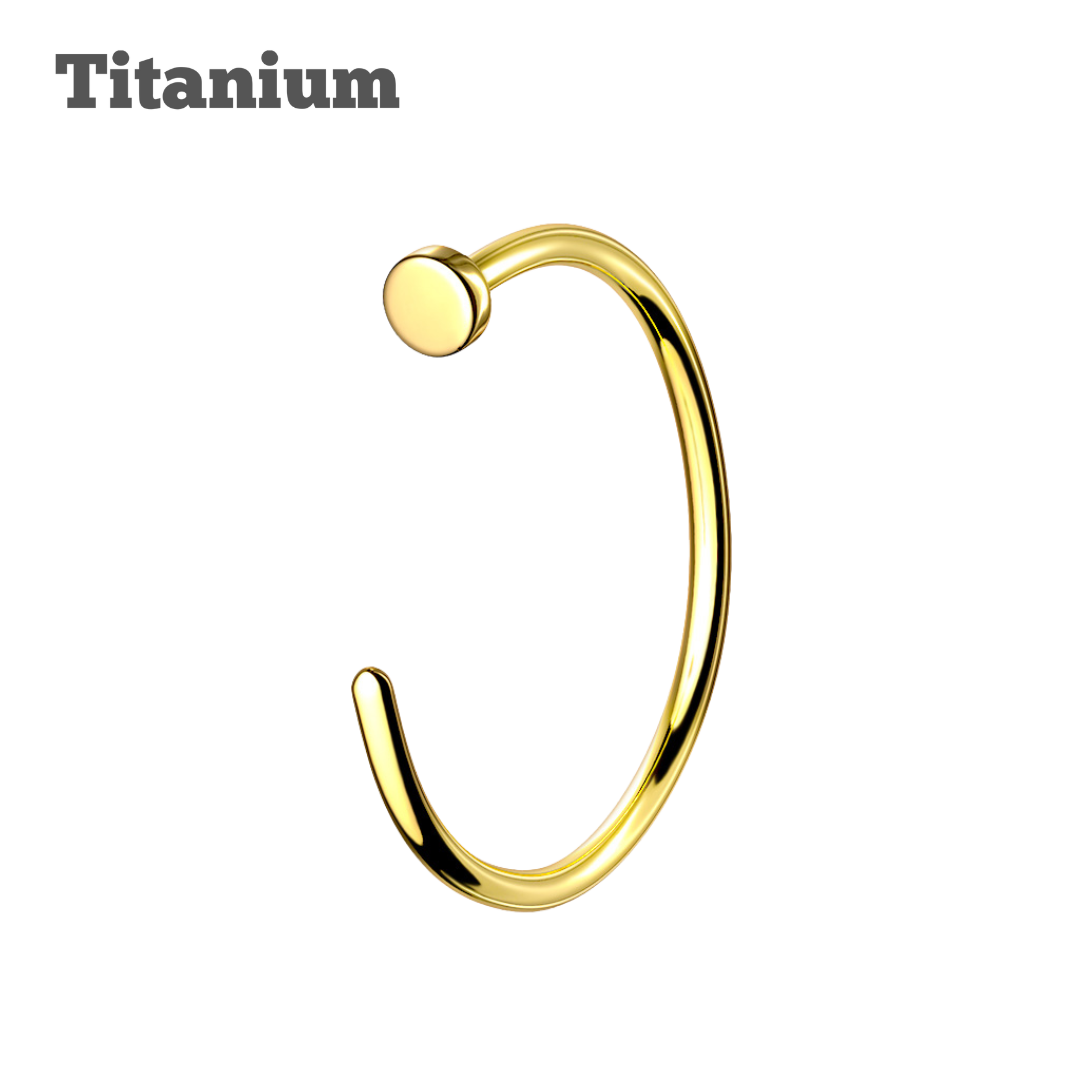 Titanium Nail Semi Hoop Nose Earring