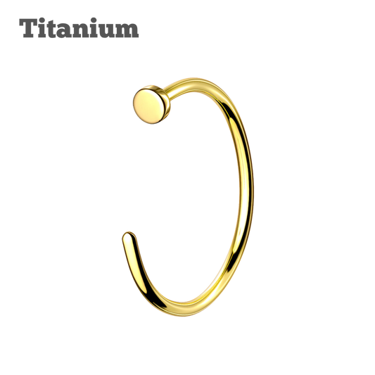 Titanium Nail Semi Hoop Nose Earring